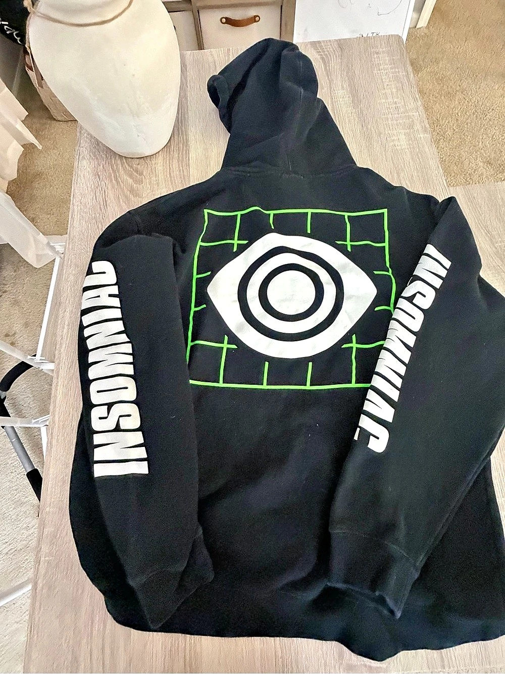 Insomniac Graphic Hoodie Black & Green XL